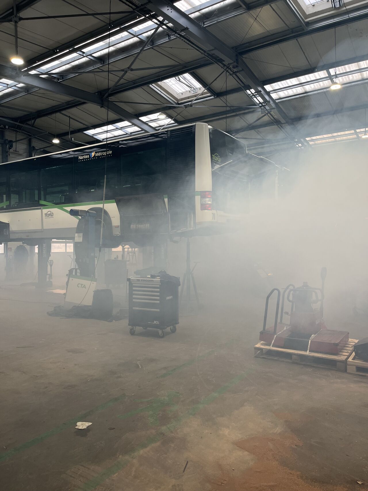 Exercice incendie sur site dans un atelier